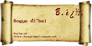 Bogye Ábel névjegykártya